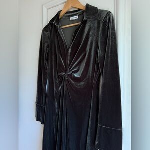 Calvin Klein Olive Green Velvet Dress